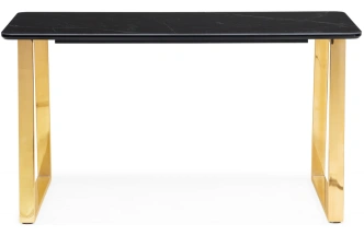 Кухонный стол Селена 2, 140x80x77, керамика, черный мрамор / золото