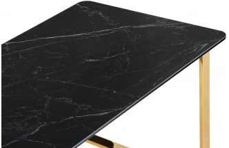 Кухонный стол Селена 2, 140x80x77, керамика, черный мрамор / золото