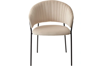Стул Гемма, мягкий, H-06 бежевый, велюр, черный каркас