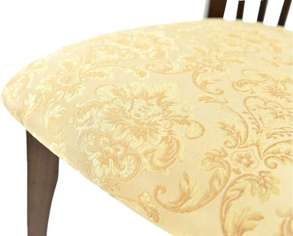 Стул Тулон, деревянный с мягким сиденьем, андрис вензель 160 бежевый жаккард, каркас орех темный