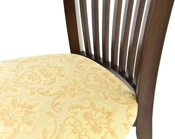 Стул Тулон, деревянный с мягким сиденьем, андрис вензель 160 бежевый жаккард, каркас орех темный