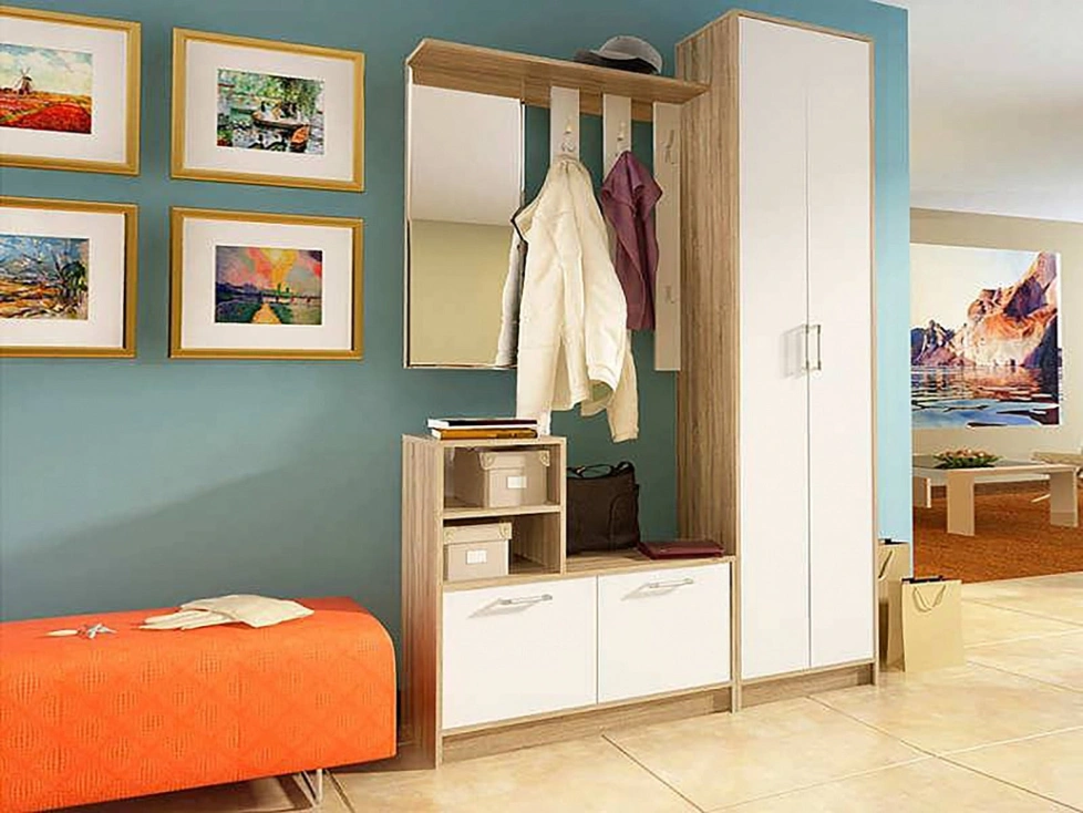 Модульная прихожая Лофт-2, дуб сонома / белый