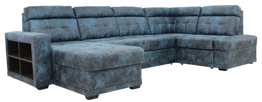 Диван модульный П-образный Мартин, Без задней ткани, Маборо 16 голубой