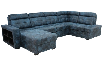 Диван модульный П-образный Мартин, Без задней ткани, Маборо 16 голубой