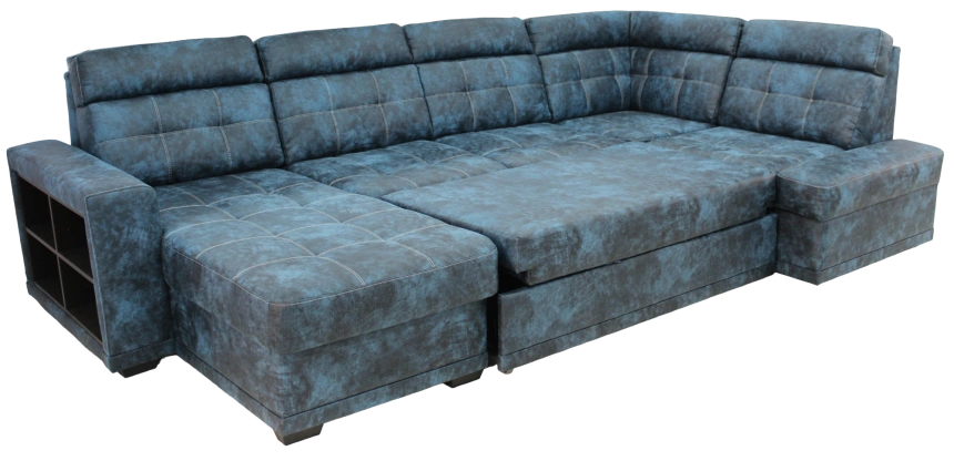 Диван модульный П-образный Мартин, Без задней ткани, Маборо 16 голубой