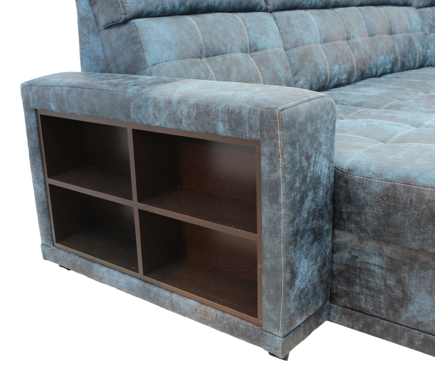 Диван модульный П-образный Мартин, Без задней ткани, Маборо 16 голубой