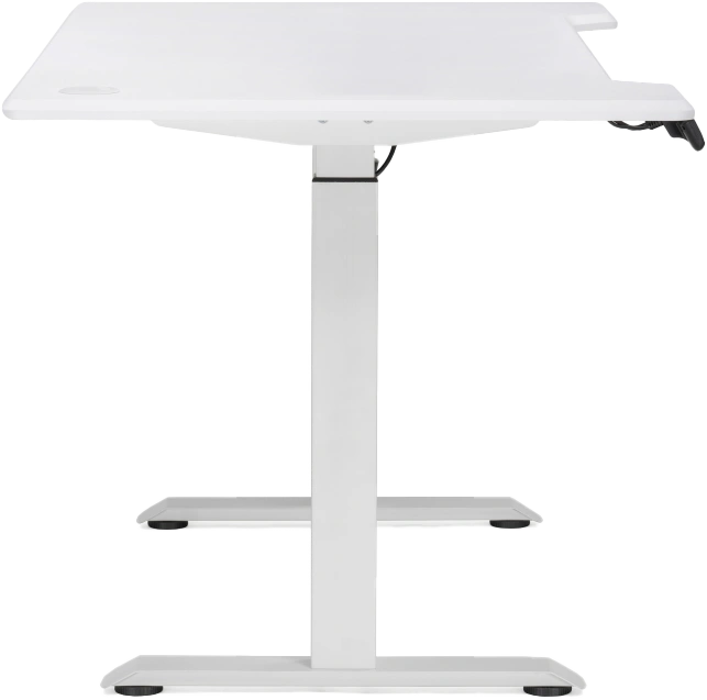 Стол компьютерный Маркос, 140, с механизмом подъема, белый / шагрень белая
