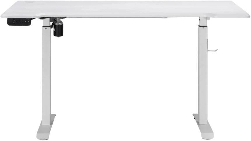 Стол компьютерный Маркос, 140, с механизмом подъема, белый / шагрень белая
