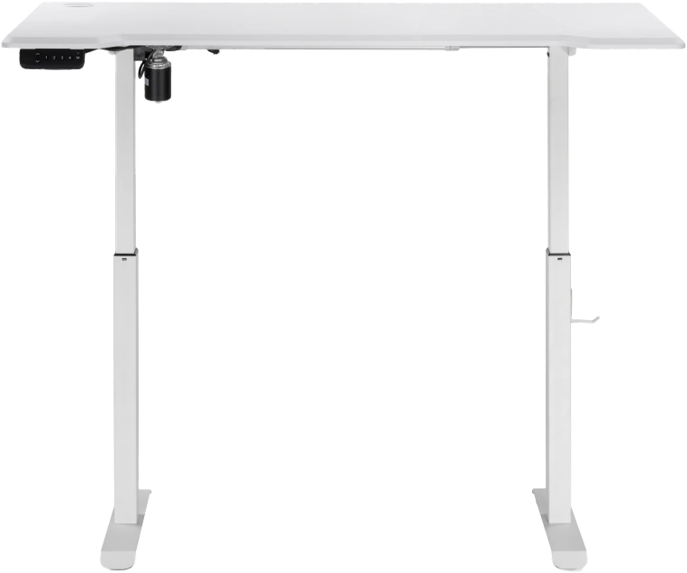 Стол компьютерный Маркос, 140, с механизмом подъема, белый / шагрень белая