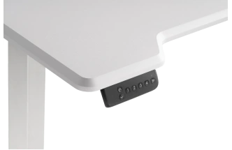 Стол компьютерный Маркос, 140, с механизмом подъема, белый / шагрень белая