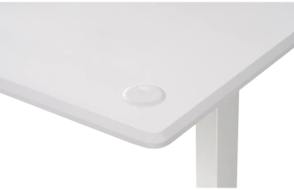 Стол компьютерный Маркос, 140, с механизмом подъема, белый / шагрень белая