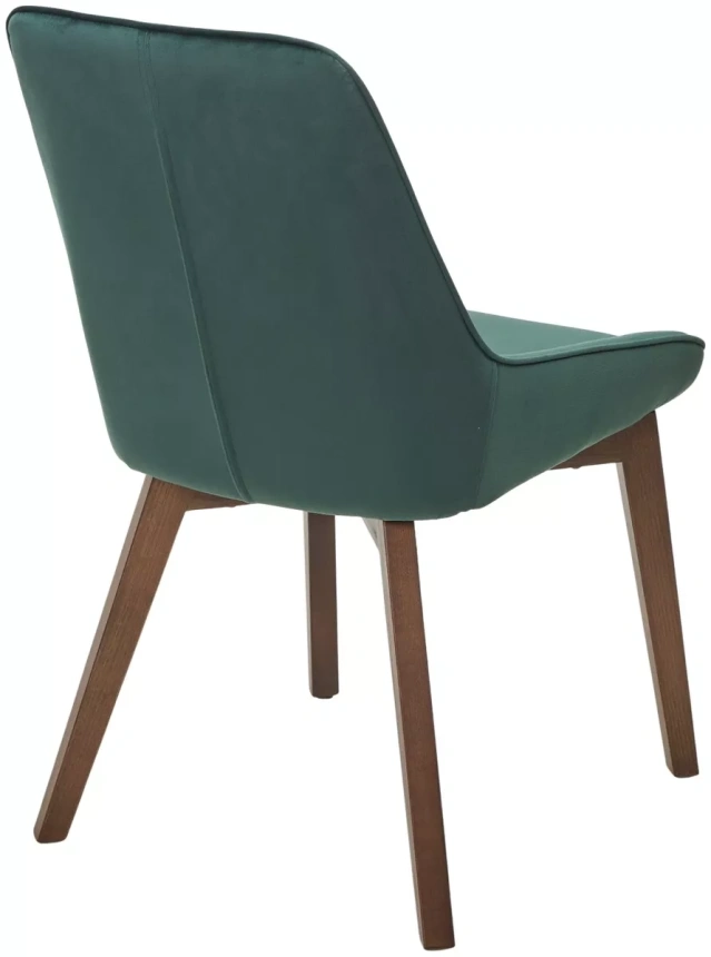 Стул Cristian, мягкий, Future-073 изумрудный, велюр, орех