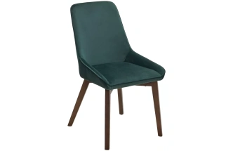 Стул Cristian, мягкий, Future-073 изумрудный, велюр, орех