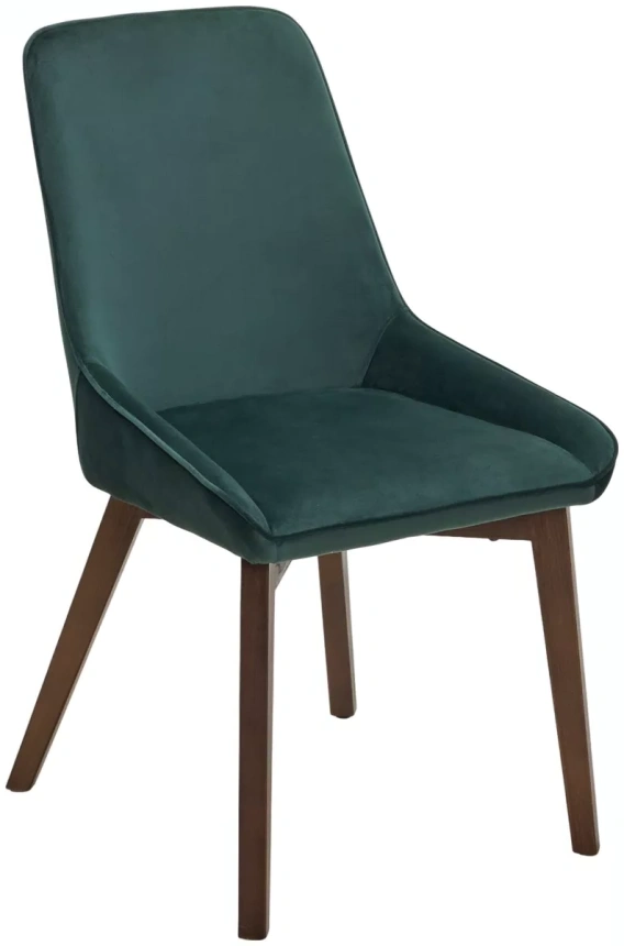 Стул Cristian, мягкий, Future-073 изумрудный, велюр, орех
