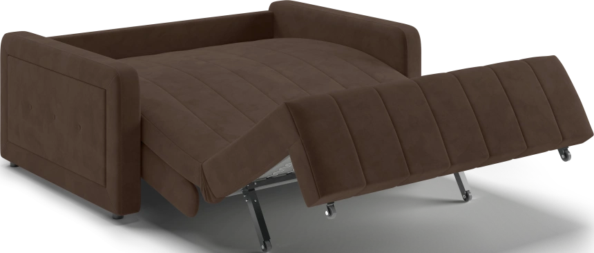 ​Диван прямой Борго 140, модель 107, Ultra Chocolate​ (шоколадный) / венге