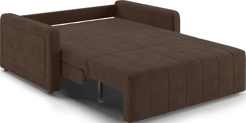 ​Диван прямой Борго 140, модель 107, Ultra Chocolate​ (шоколадный) / венге