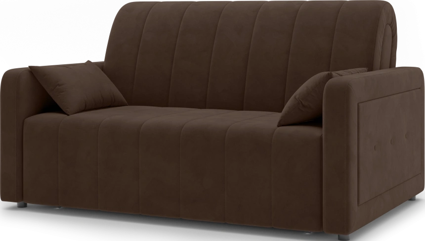 ​Диван прямой Борго 140, модель 107, Ultra Chocolate​ (шоколадный) / венге