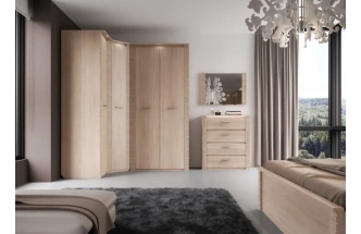 Шкаф угловой Элана, 90x90x218.5, распашной для одежды, дуб сонома