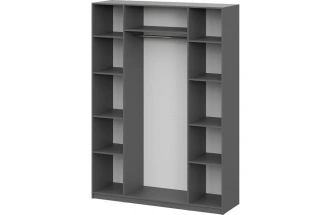 Шкаф четырехстворчатый Даиго, графит серый