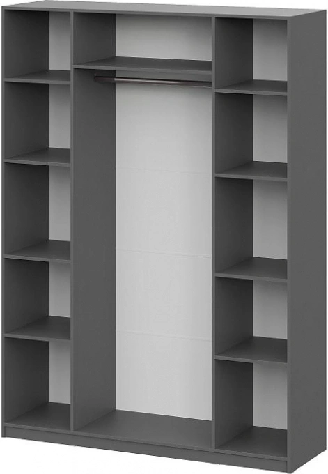 Шкаф четырехстворчатый Даиго, графит серый