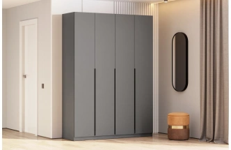 Шкаф четырехстворчатый Даиго, графит серый