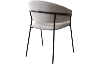 Стул Гемма, мягкий, H-09 светло-серый, велюр, черный каркас 