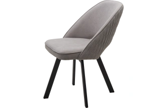 Стул Duna, поворотный, мягкий, B22 Серый, велюр, черный каркас