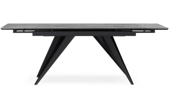 Обеденный раздвижной стол Дарвин, 140(200)х80, керамика, серый мрамор / черный