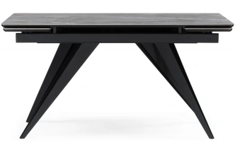 Обеденный раздвижной стол Дарвин, 140(200)х80, керамика, серый мрамор / черный