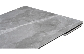 Обеденный раздвижной стол Дарвин, 140(200)х80, керамика, серый мрамор / черный