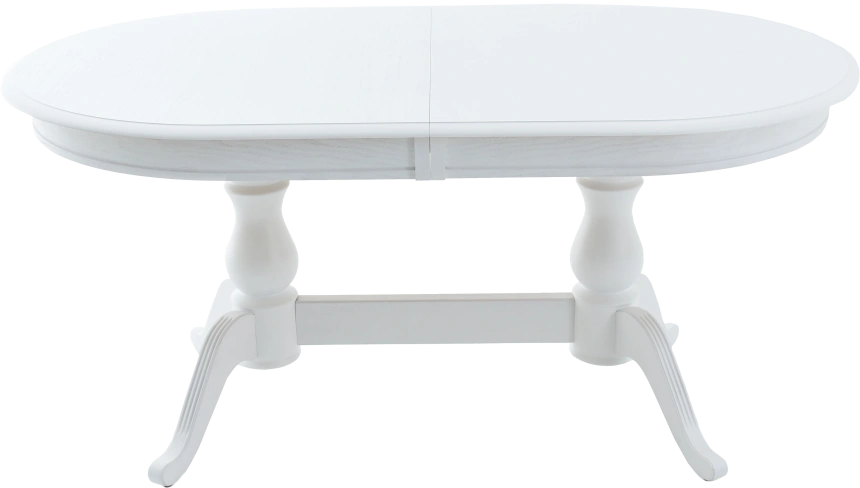 Кухонный стол Фабрицио-2, овал 120, белая эмаль, каркас белый