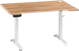 Стол компьютерный Маркос, 140, с механизмом подъема, белый / вотан дуб