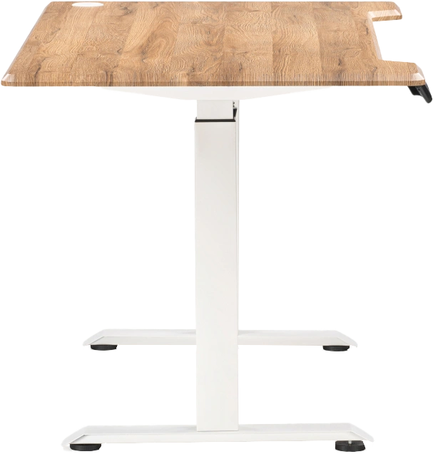 Стол компьютерный Маркос, 140, с механизмом подъема, белый / вотан дуб