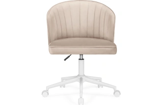 Офисный стул Дэни, на колесиках, бежевый / белый