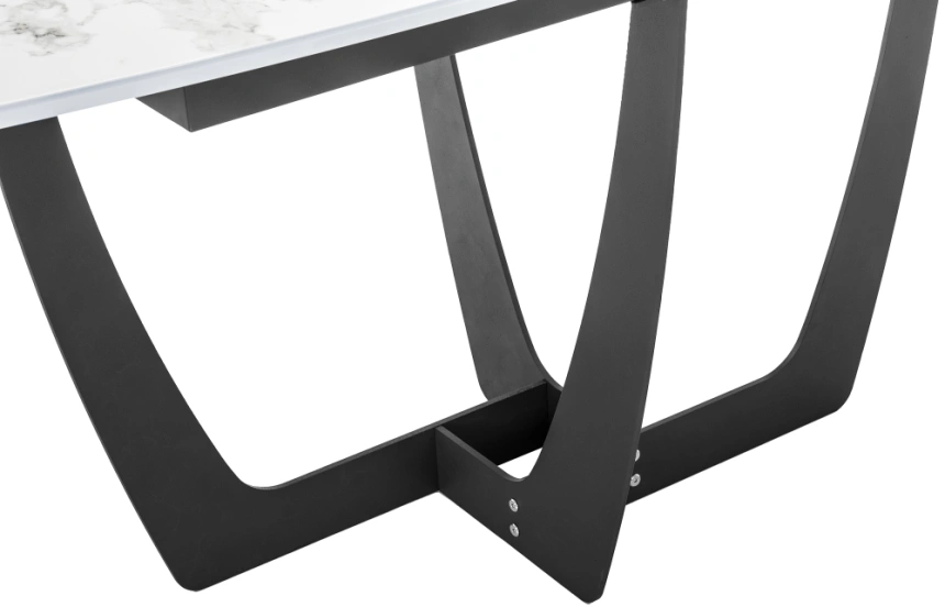 Кухонный обеденный раздвижной стол Миссандея, 140(180)х85х76, графит / белый мрамор