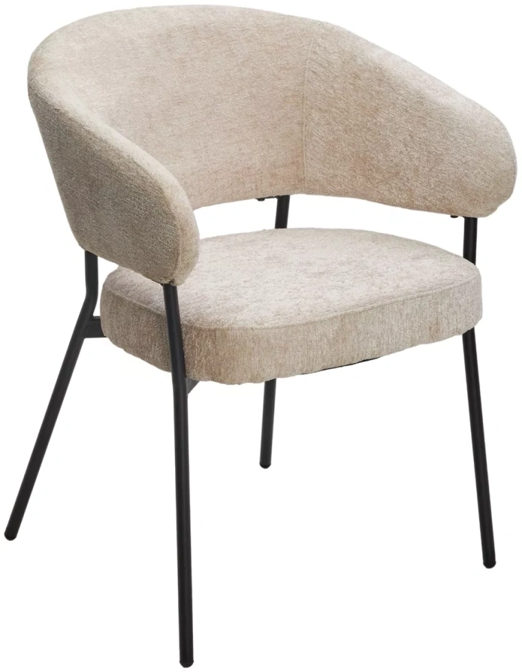 Стул Sage, мягкий,3018-10 бежевый, шенилл, черный каркас