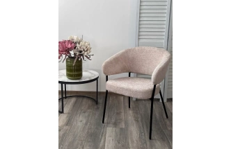 Стул Sage, мягкий,3018-10 бежевый, шенилл, черный каркас