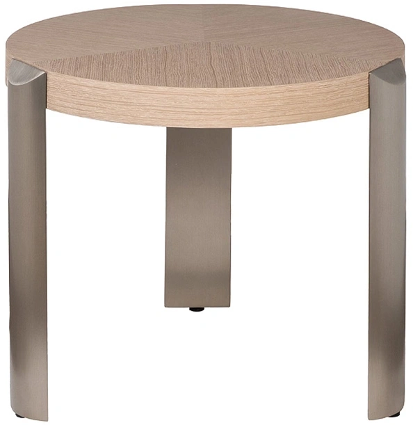 Журнальный стол 58DB-20004, 60x60x50, МДФ, шпон, светло-коричневый / серебристый