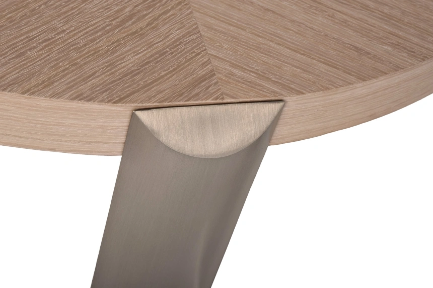 Журнальный стол 58DB-20004, 60x60x50, МДФ, шпон, светло-коричневый / серебристый