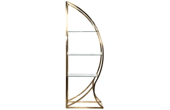  Стеллаж Полусфера, со стеклянными полками, золото 