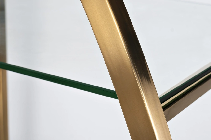  Стеллаж Полусфера, со стеклянными полками, золото 