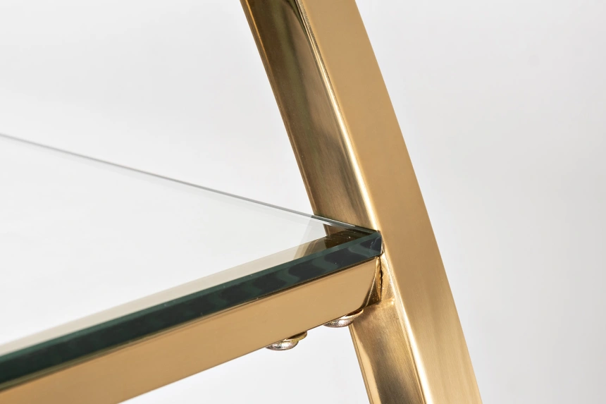  Стеллаж Полусфера, со стеклянными полками, золото 