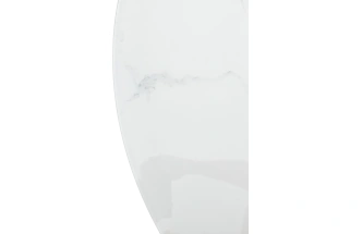 Кухонный стол раздвижной Бонжур 100, белый мрамор, черная шагрень, стекло, черный каркас