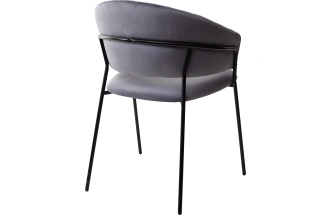 Стул Гемма, мягкий, H-14 серый, велюр, черный каркас