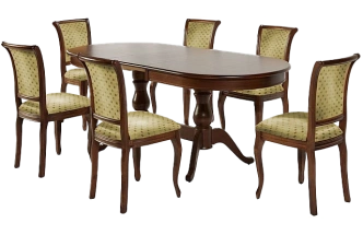 Кухонный стол Фабрицио-2, овал 120, орех темный, каркас орех темный