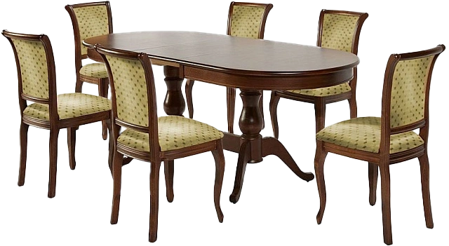 Кухонный стол Фабрицио-2, овал 120, орех темный, каркас орех темный