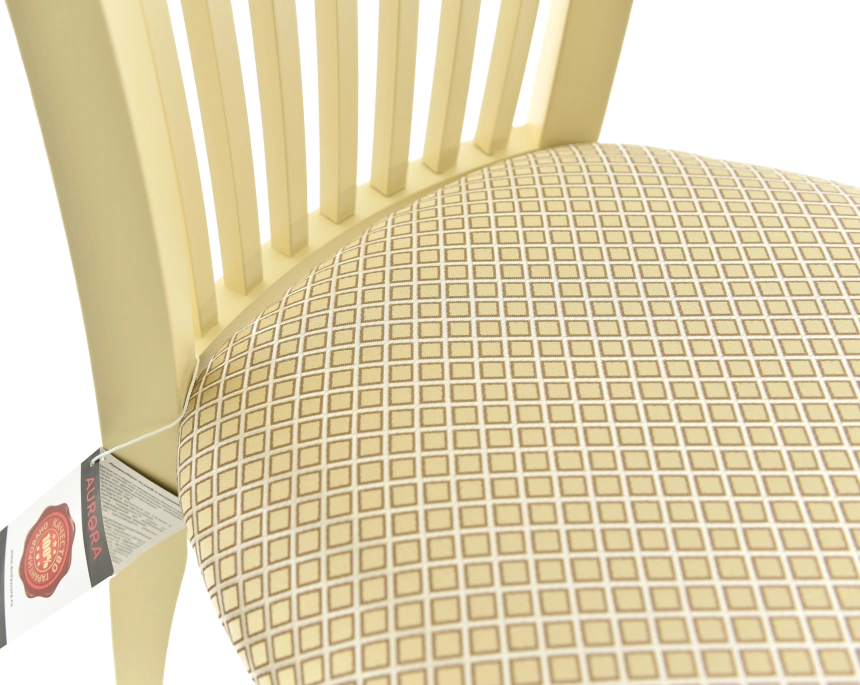 Стул Тулон, деревянный с мягким сиденьем, атина 160-1 жаккард,   каркас слоновая кость