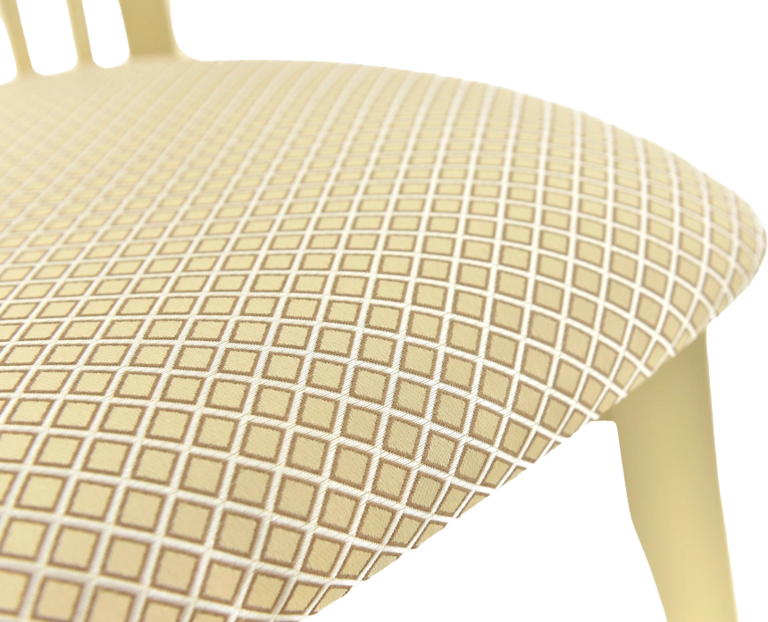 Стул Тулон, деревянный с мягким сиденьем, атина 160-1 жаккард,   каркас слоновая кость