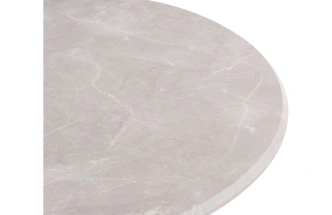 Кухонный стол Абилин 100x76, МДФ, мрамор светло-серый, каркас белый матовый