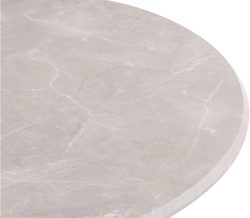 Кухонный стол Абилин 100x76, МДФ, мрамор светло-серый, каркас белый матовый